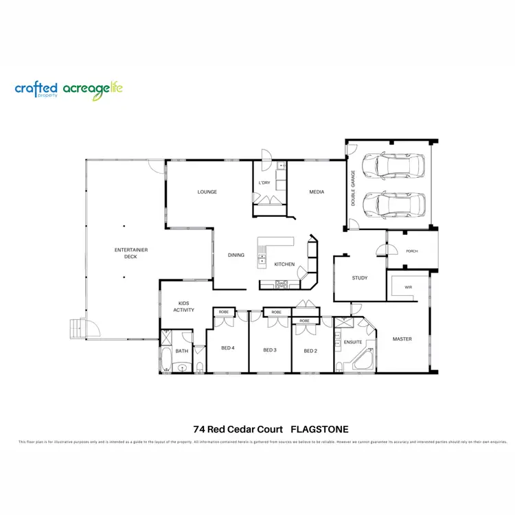 Floorplan of Homely rural property listing, 74 Red Cedar Crescent, Flagstone QLD 4280
