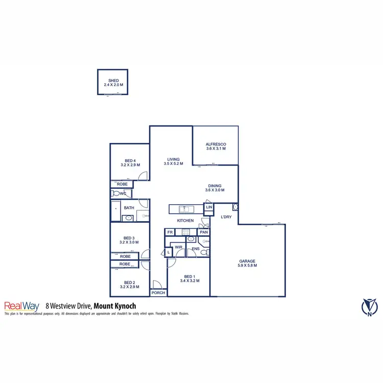 Floorplan of Homely house listing, 8 Westview Drive, Mount Kynoch QLD 4350
