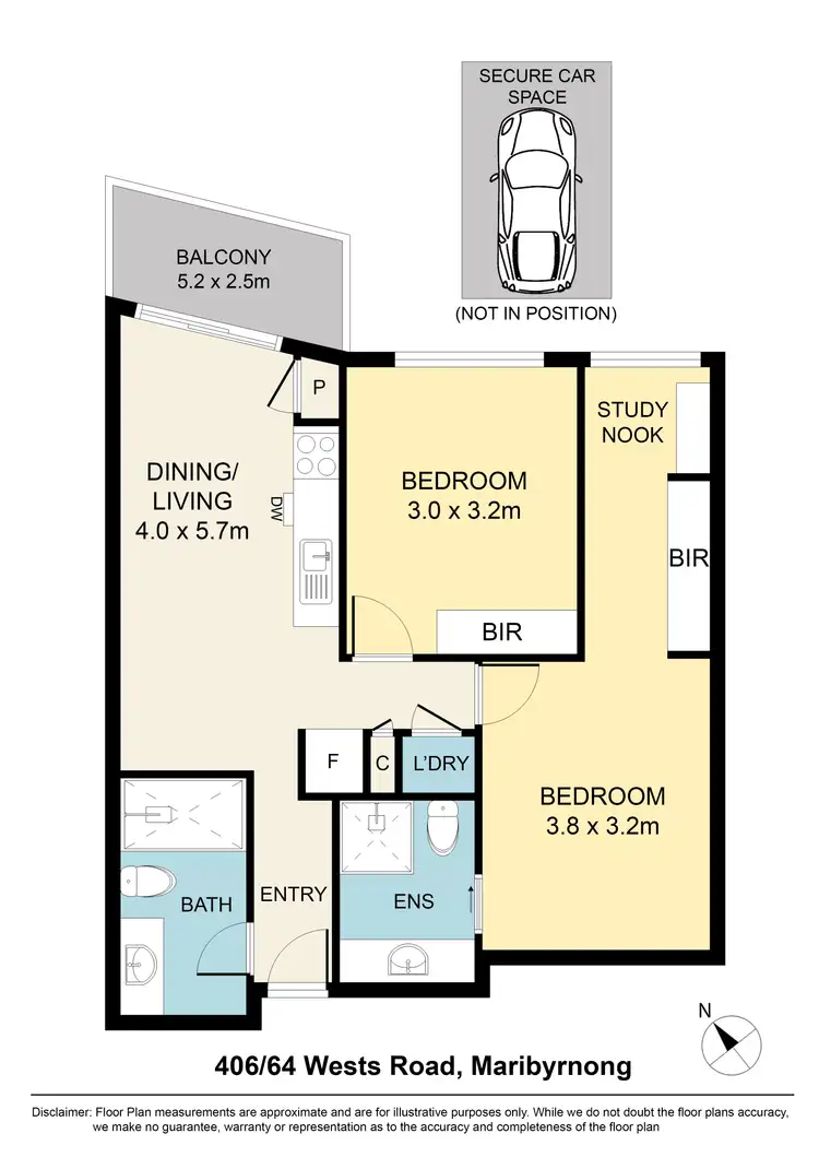 Floorplan of Homely apartment listing, 406/64 Wests Road, Maribyrnong VIC 3032