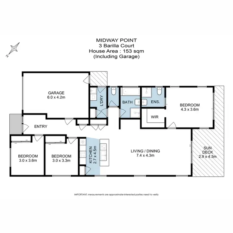Floorplan of Homely house listing, 3 Barilla Court, Midway Point TAS 7171