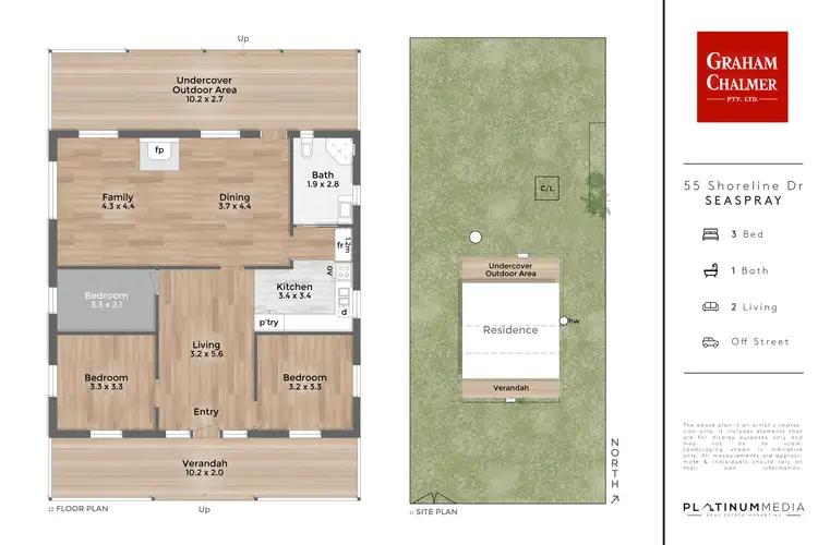 Floorplan of Homely house listing, 55 Shoreline Drive, Seaspray VIC 3851