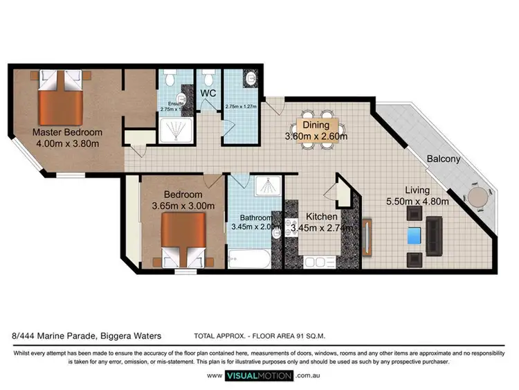 Floorplan of Homely unit listing, 8/444 Marine Parade, Biggera Waters QLD 4216