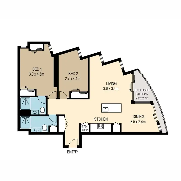 Floorplan of Homely apartment listing, 2801/179 Alfred Street, Fortitude Valley QLD 4006