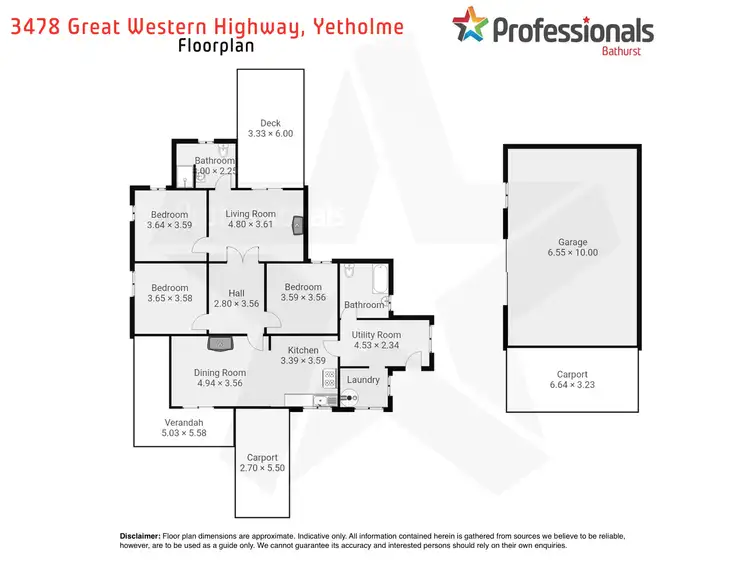 Floorplan of Homely rural property listing, 3478 Great Western Highway, Yetholme NSW 2795