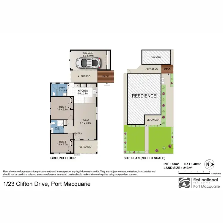 Floorplan of Homely villa listing, 1/23 Clifton Drive, Port Macquarie NSW 2444