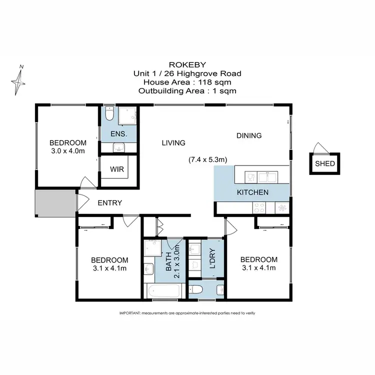 Floorplan of Homely house listing, 1/26 Highgrove Road, Rokeby TAS 7019