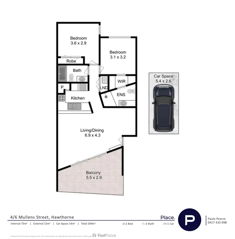 Floorplan of Homely unit listing, 4/6 Mullens Street, Hawthorne QLD 4171