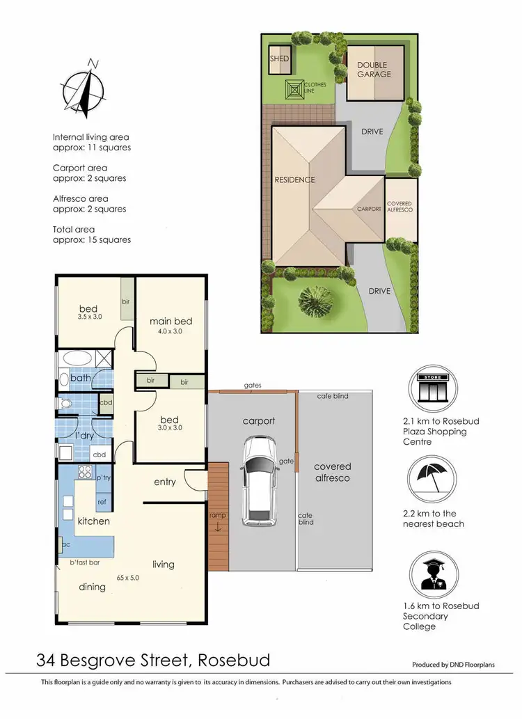 Floorplan of Homely house listing, 34 Besgrove Street, Rosebud VIC 3939