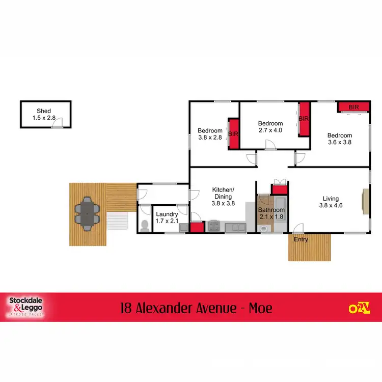 Floorplan of Homely house listing, 18 Alexander Avenue, Moe VIC 3825
