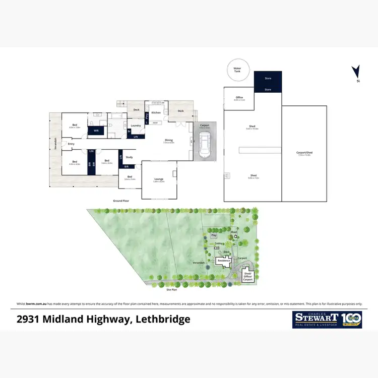 Floorplan of Homely rural property listing, 2931 Midland Highway, Lethbridge VIC 3332
