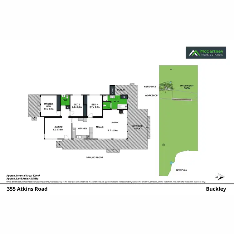 Floorplan of Homely rural property listing, 355 Atkins Road, Buckley VIC 3240