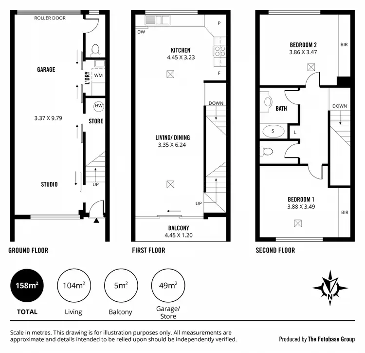 Floorplan of Homely townhouse listing, 1/95 Gilbert Street, Adelaide SA 5000