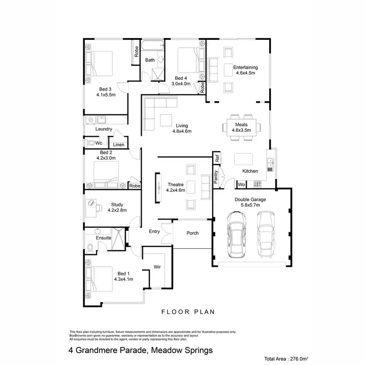 Floorplan of Homely house listing, 4 Grandmere Parade, Meadow Springs WA 6210