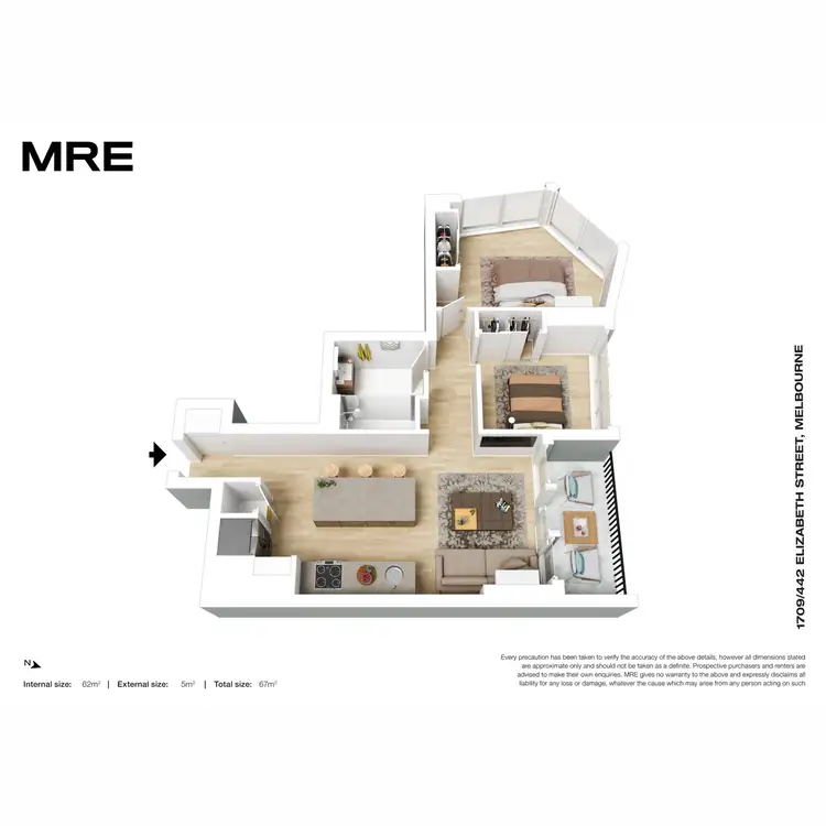 Floorplan of Homely apartment listing, 1709/442 Elizabeth Street, Melbourne VIC 3000