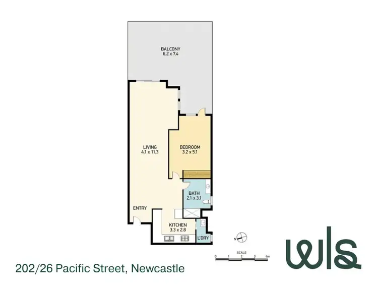 Floorplan of Homely apartment listing, 202/26 Pacific Street, Newcastle NSW 2300