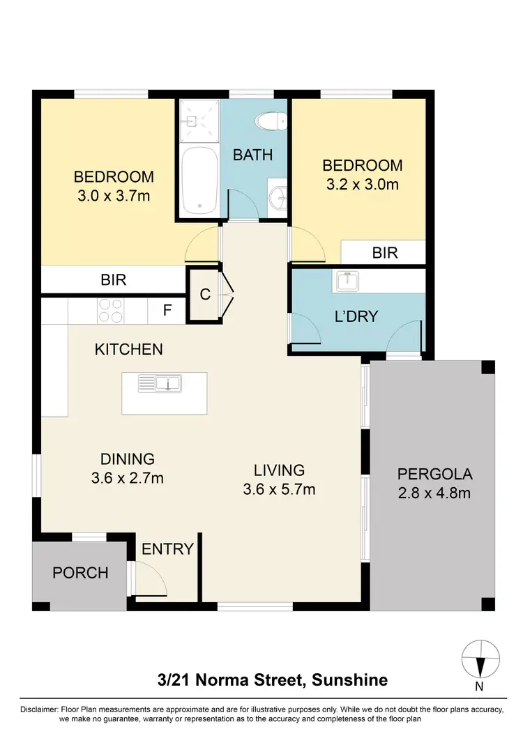 Floorplan of Homely villa listing, 3/21 Norma Street, Sunshine VIC 3020