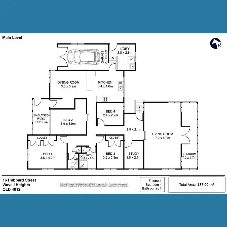 Floorplan of Homely house listing, 16 Hubbard Street, Wavell Heights QLD 4012
