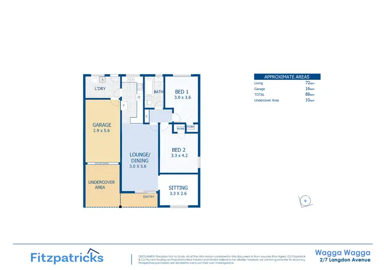 Floorplan of Homely house listing, 2/7 Langdon Avenue, Wagga Wagga NSW 2650