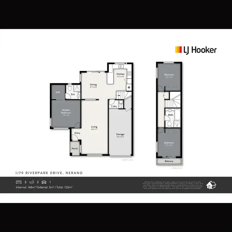 Floorplan of Homely semi-detached listing, 1/79 Riverpark Drive, Nerang QLD 4211
