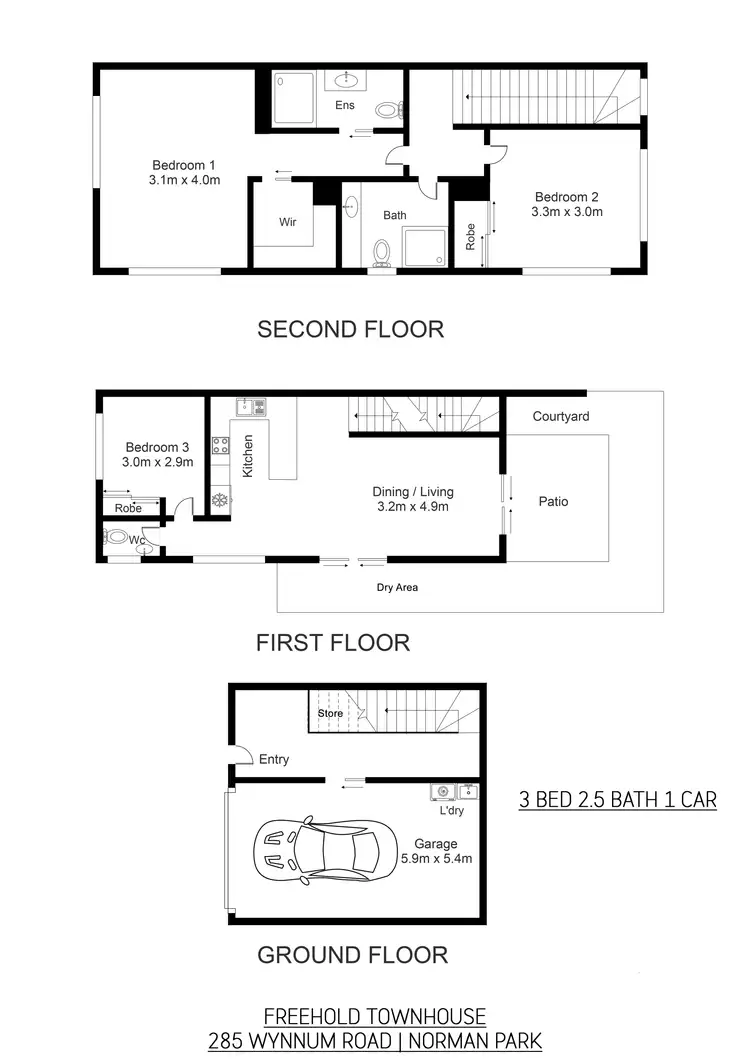 Floorplan of Homely townhouse listing, 285 Wynnum Road, Norman Park QLD 4170