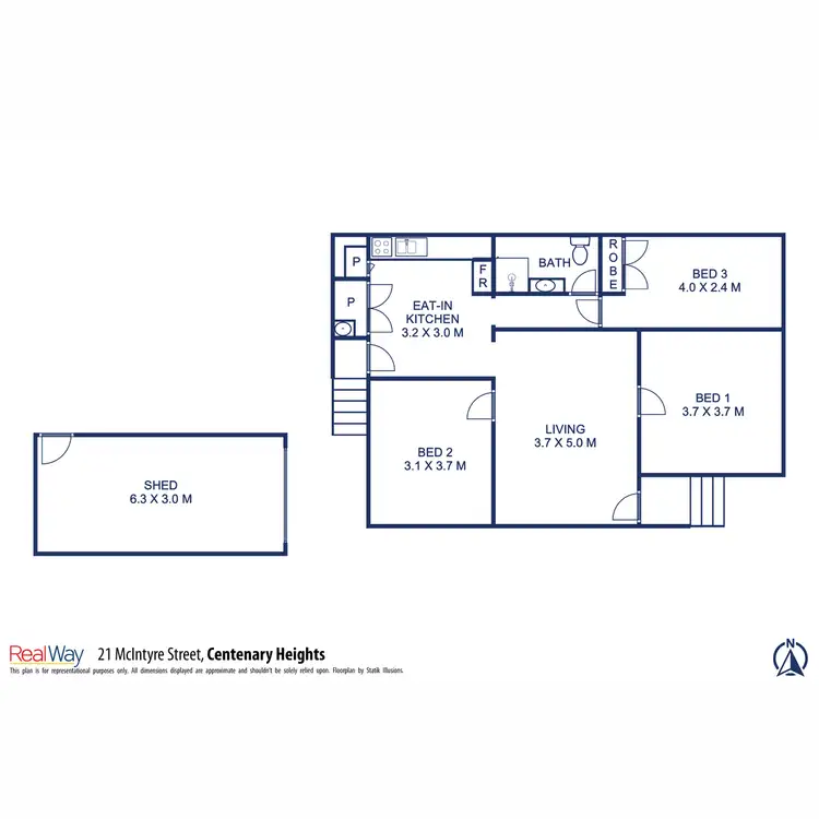 Floorplan of Homely house listing, 21 Mcintyre Street, Centenary Heights QLD 4350