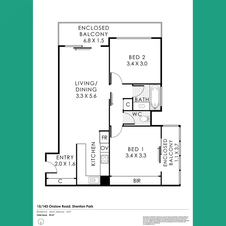 Floorplan of Homely unit listing, 15/143 Onslow Road, Shenton Park WA 6008
