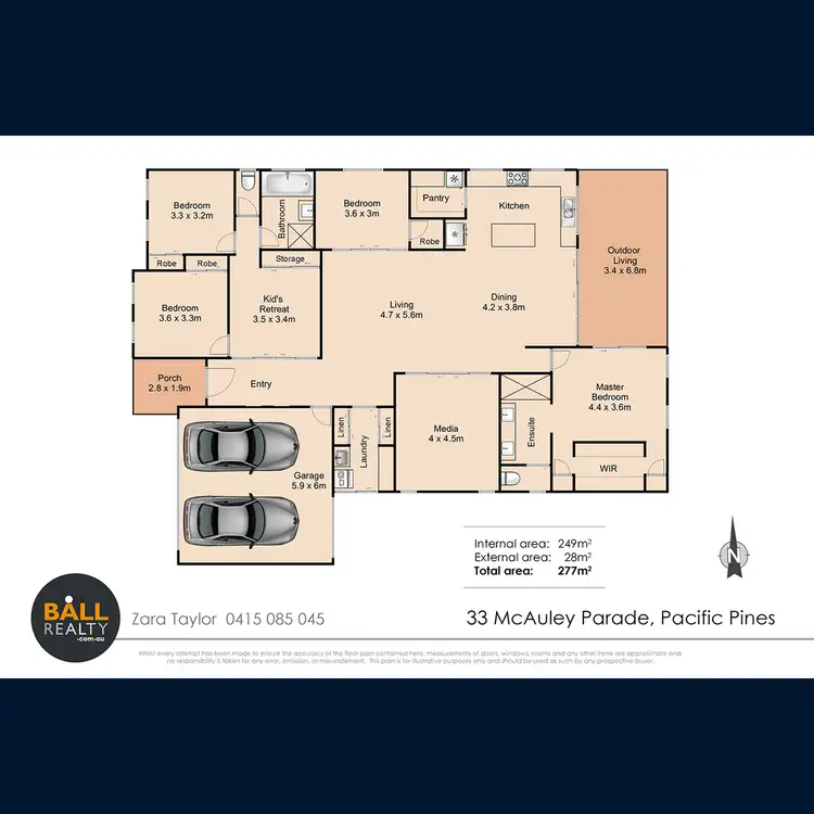 Floorplan of Homely house listing, 33 McAuley Parade, Pacific Pines QLD 4211
