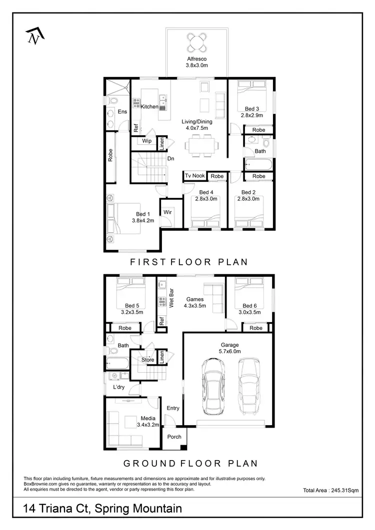 Floorplan of Homely house listing, 14 Triana Court, Spring Mountain QLD 4300