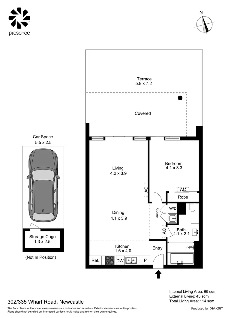 Floorplan of Homely apartment listing, 302/335 Wharf Road, Newcastle NSW 2300