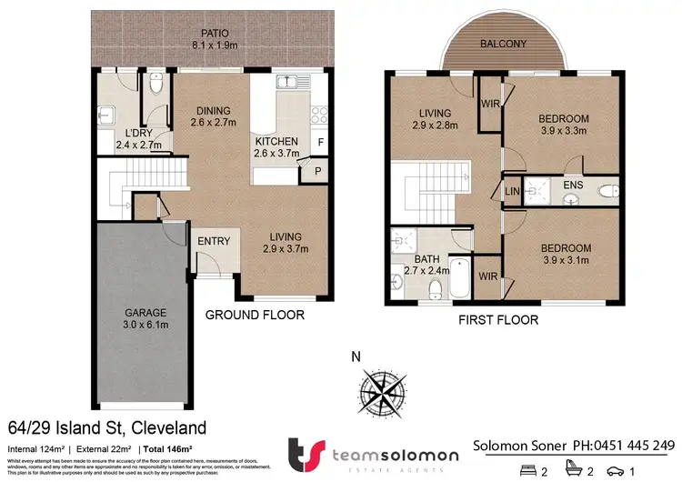 Floorplan of Homely townhouse listing, 64/29 Island Street, Cleveland QLD 4163
