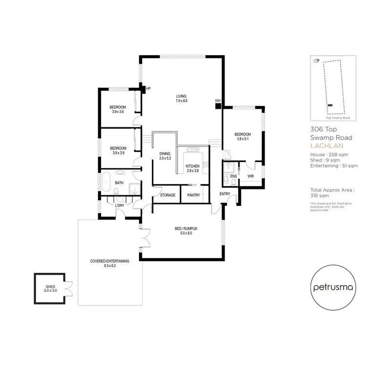 Floorplan of Homely rural property listing, 306 Top Swamp Road, Lachlan TAS 7140