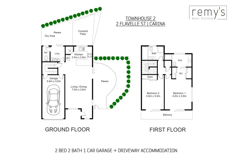 Floorplan of Homely townhouse listing, 2/2 Flavelle Street, Carina QLD 4152