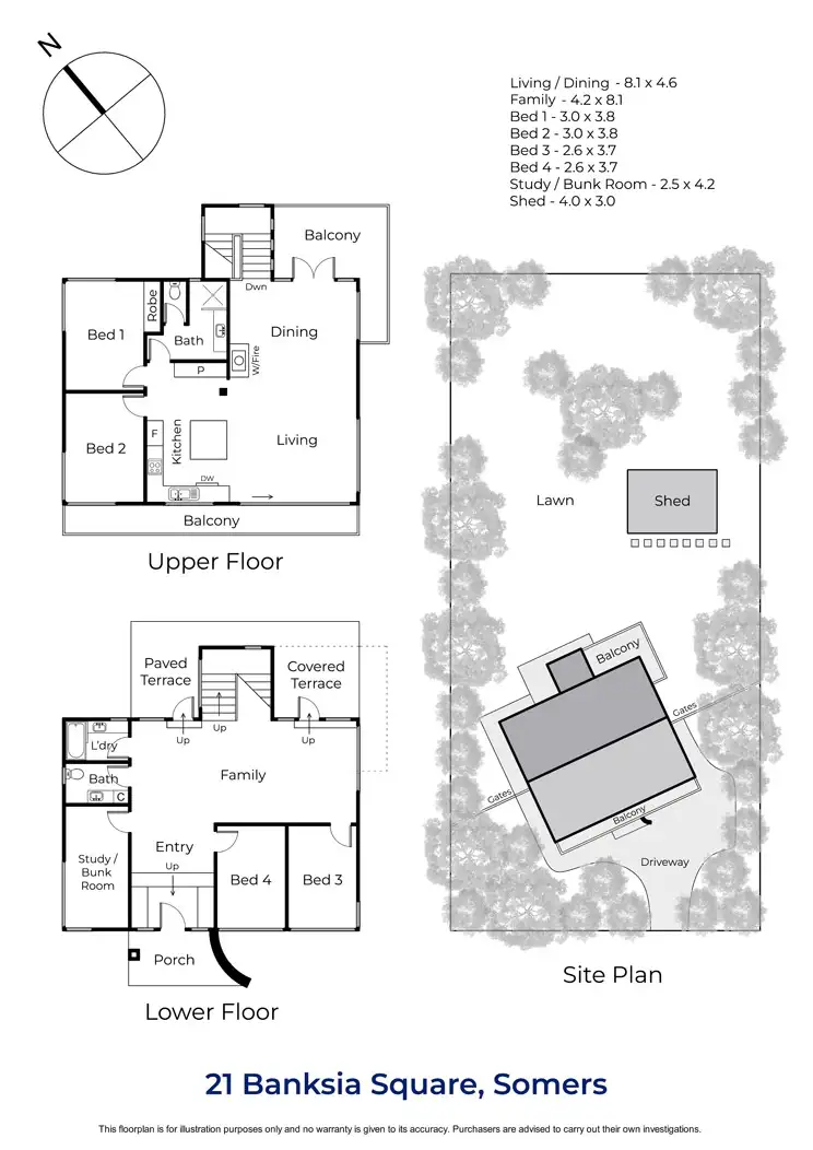 Floorplan of Homely house listing, 21 Banksia Square, Somers VIC 3927