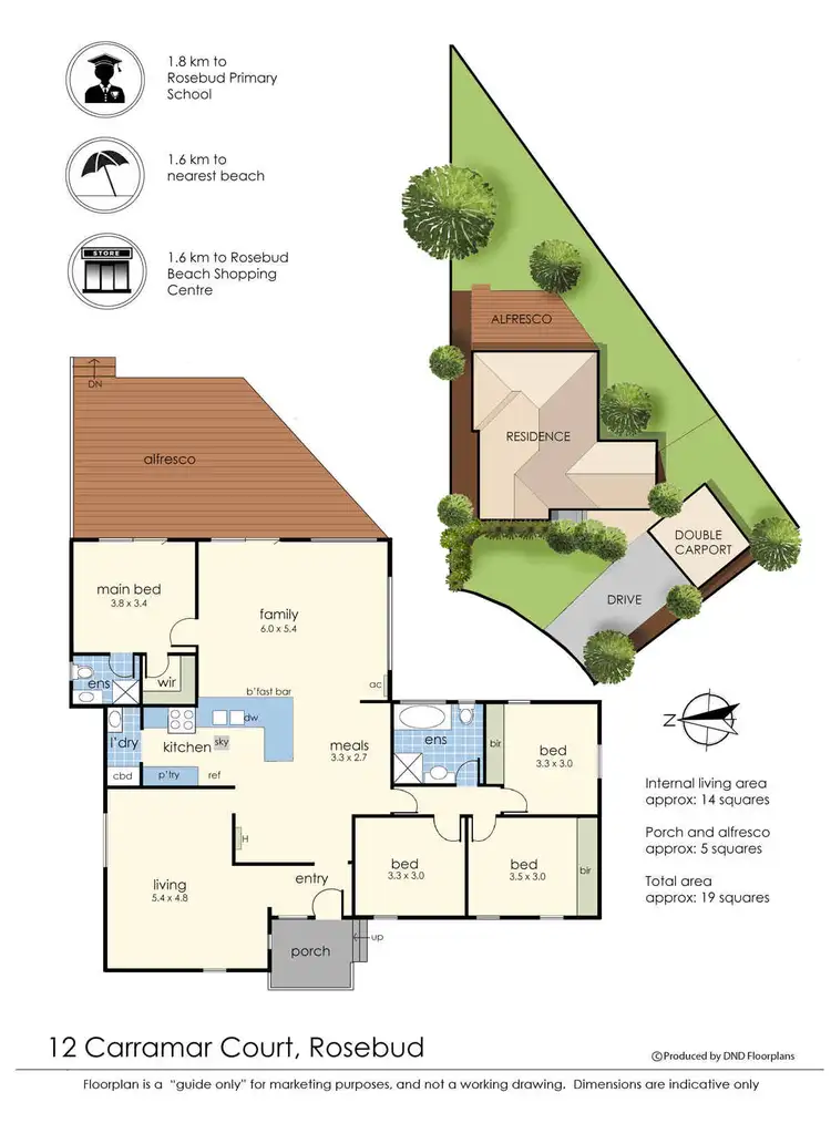 Floorplan of Homely house listing, 12 Carramar Court, Rosebud VIC 3939