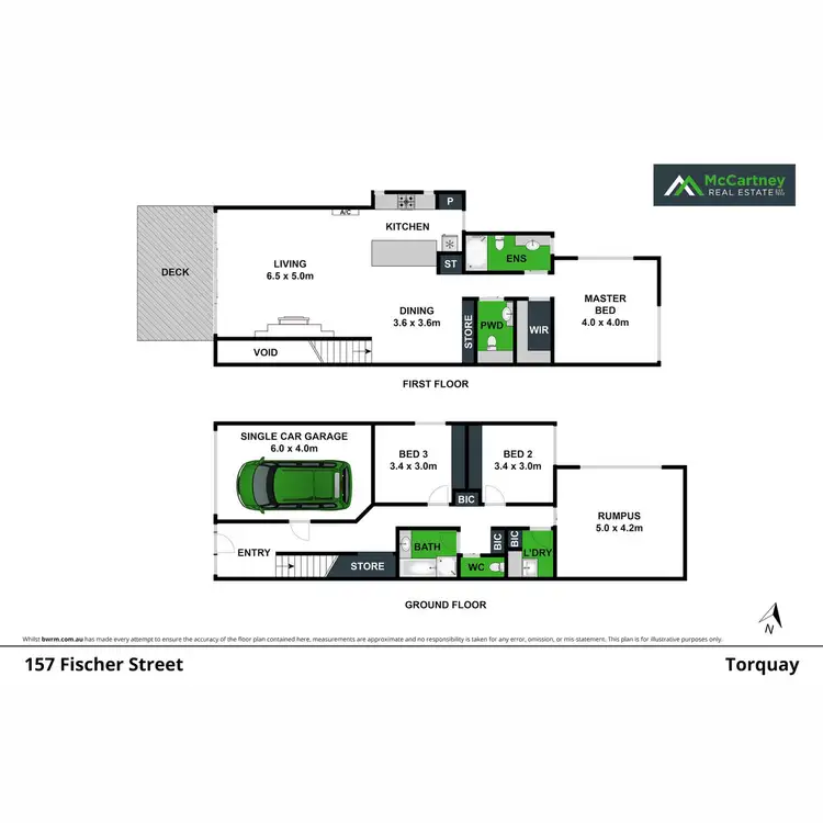 Floorplan of Homely townhouse listing, 157 Fischer Street, Torquay VIC 3228