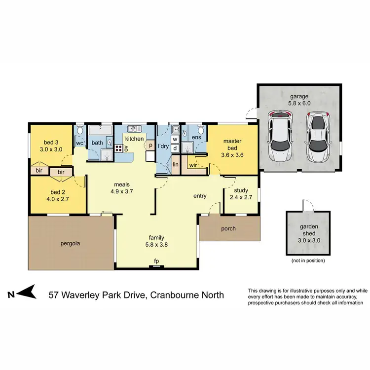 Floorplan of Homely house listing, 57 Waverley Park Drive, Cranbourne North VIC 3977