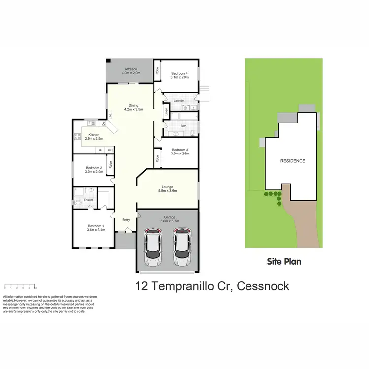Floorplan of Homely house listing, 12 Tempranillo Crescent, Cessnock NSW 2325