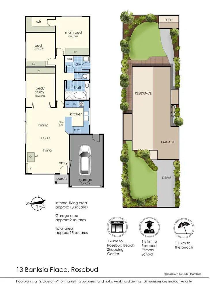 Floorplan of Homely house listing, 13 Banksia Place, Rosebud VIC 3939