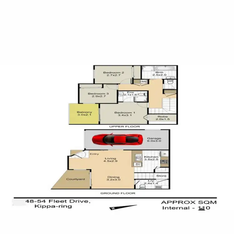 Floorplan of Homely townhouse listing, 12/48-54 Fleet Drive, Kippa-Ring QLD 4021
