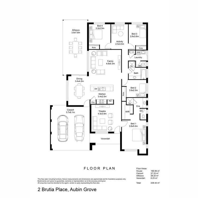 Floorplan of Homely house listing, 2 Brutia Place, Aubin Grove WA 6164