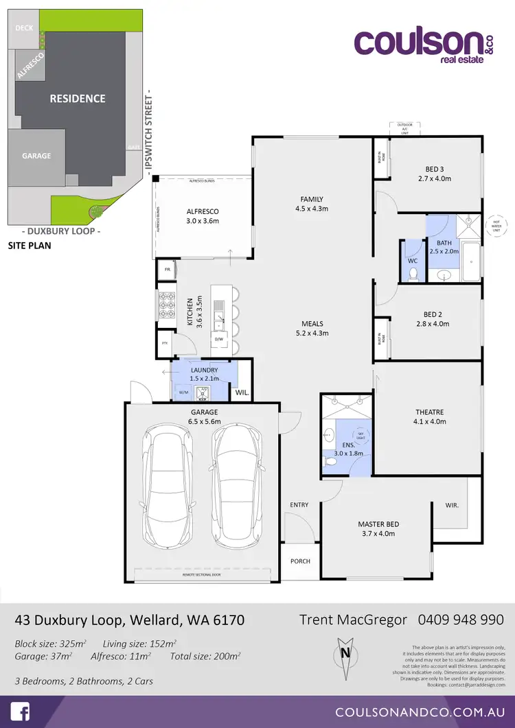 Floorplan of Homely house listing, 43 Duxbury Loop, Wellard WA 6170