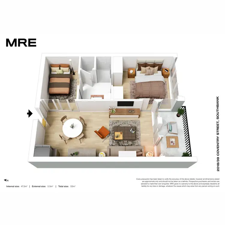 Floorplan of Homely apartment listing, 2018/39 Coventry Street, Southbank VIC 3006