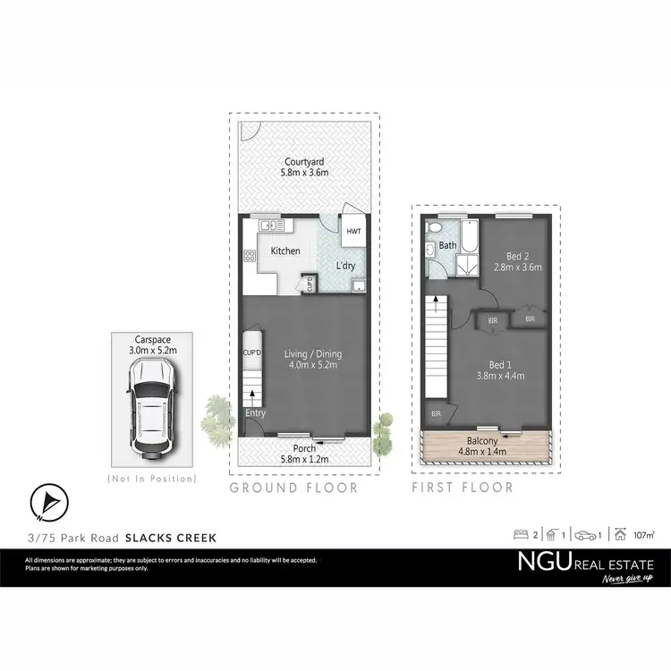 Floorplan of Homely townhouse listing, 3/75 Park Road, Slacks Creek QLD 4127
