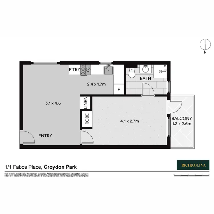 Floorplan of Homely apartment listing, 1/1 Fabos Place, Croydon Park NSW 2133