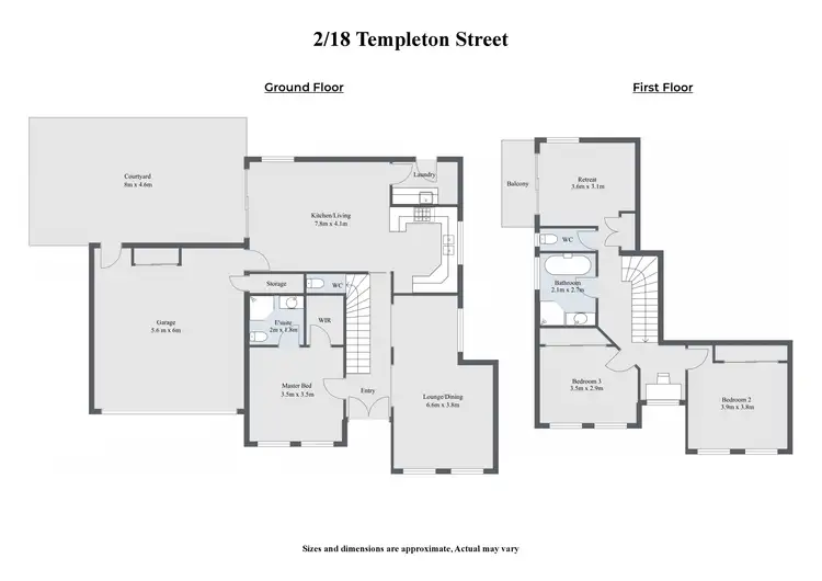Floorplan of Homely townhouse listing, 2/18 Templeton Street, Wangaratta VIC 3677