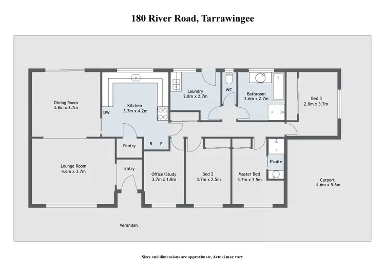Floorplan of Homely house listing, 180 River Road, Tarrawingee VIC 3678
