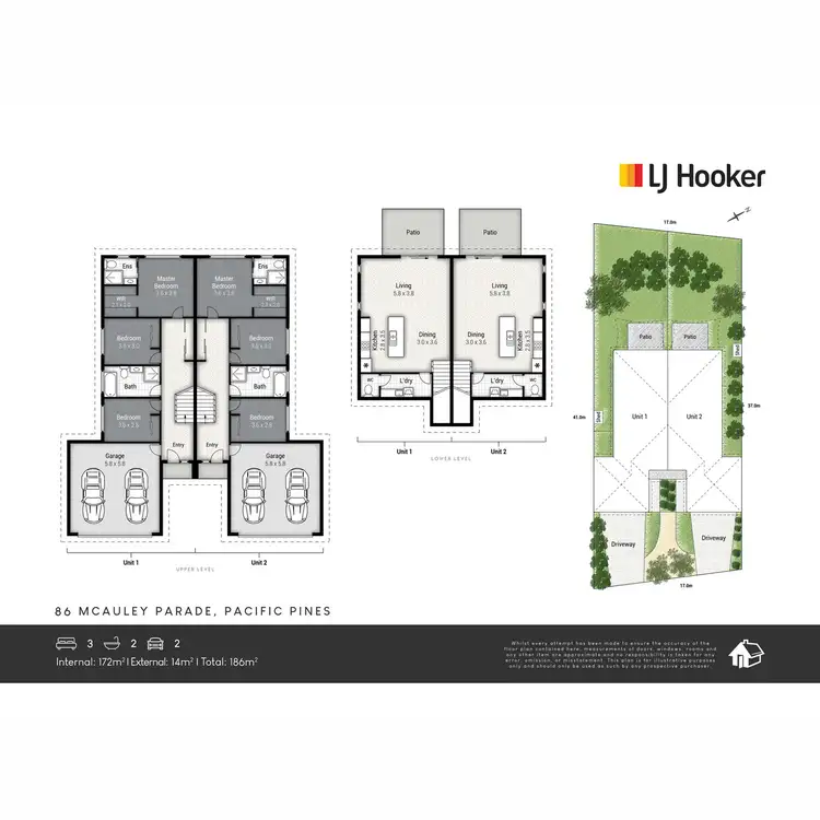 Floorplan of Homely semi-detached listing, 1/86 Mcauley Parade, Pacific Pines QLD 4211