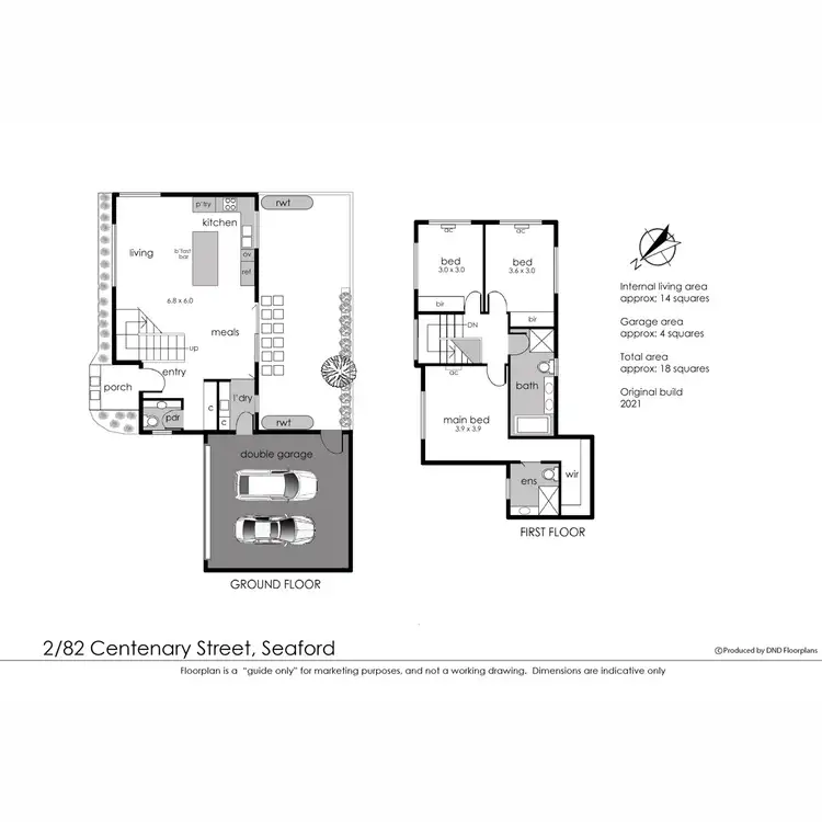 Floorplan of Homely townhouse listing, 2/82 Centenary Street, Seaford VIC 3198