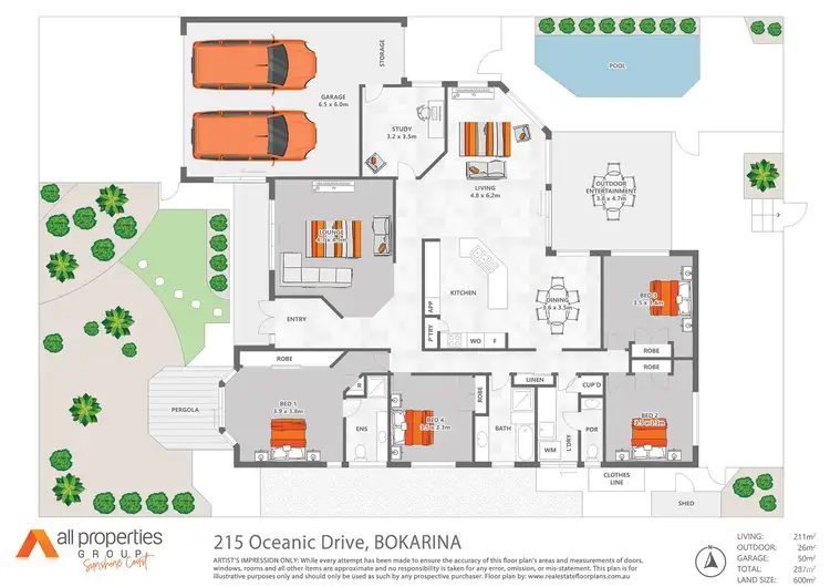 Floorplan of Homely house listing, 215 Oceanic Drive, Bokarina QLD 4575