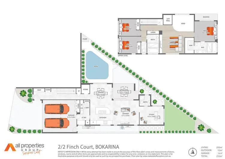 Floorplan of Homely semi-detached listing, Residence Two/2 Finch Court, Bokarina QLD 4575
